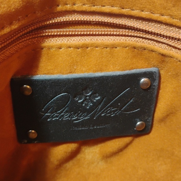 Patricia Nash Black Studded Cassini Wristlet Amazing Black Leather W/Metal Rivet - Picture 9 of 11